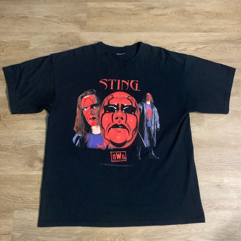 Vintage Sting Men’s XL T-shirt nwo wolfpac 3-d logo